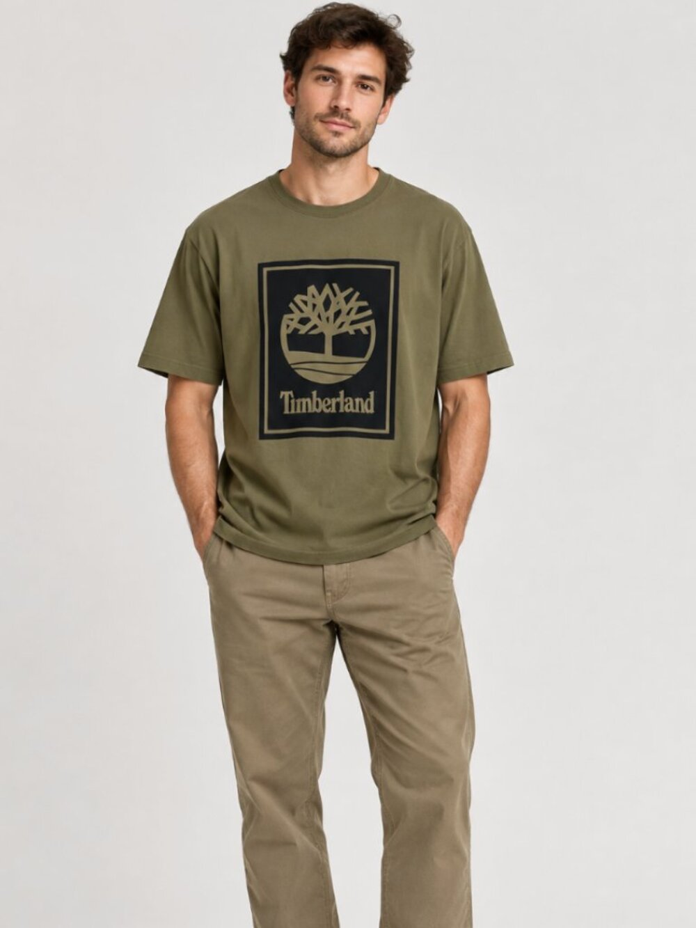 Timberland Khaki Graphic Tee Men's Size Large